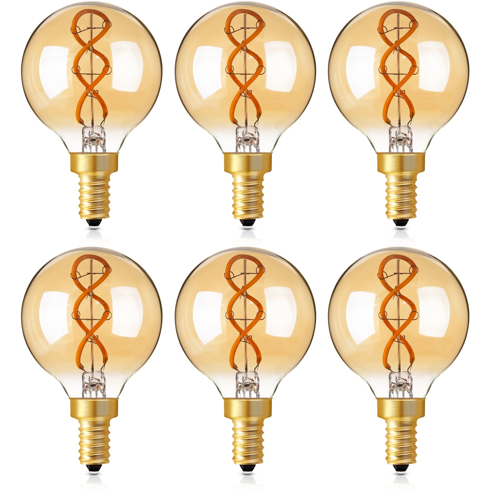 Genixgreen dimmable amber E12 bulb enhances chandeliers with warm, cozy glow.