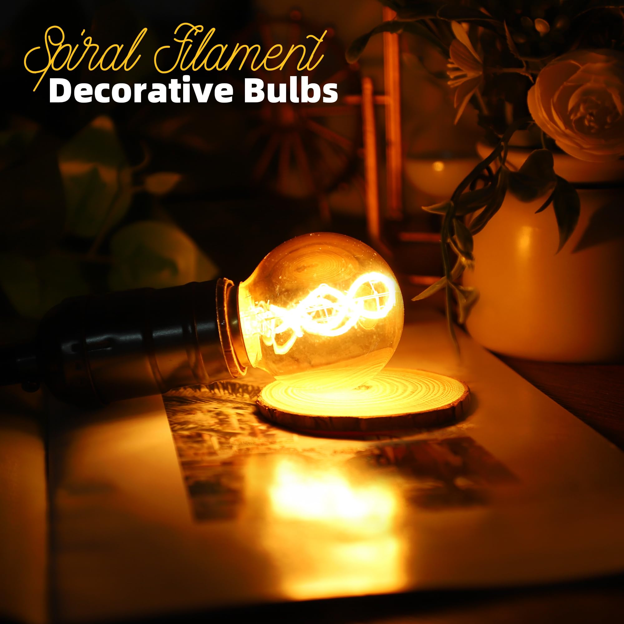 Genixgreen LED candelabra amber E12 bulb for chandeliers and fans with warm brilliance.