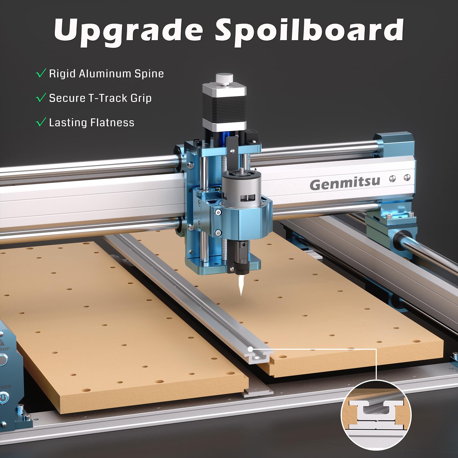 Genmitsu 4040-PRO dual Y rails enable smooth and accurate motion