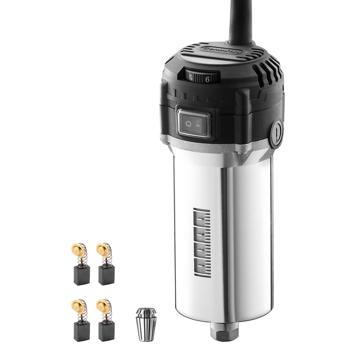 Genmitsu 710W compact router with 65mm diameter for precise CNC routing.