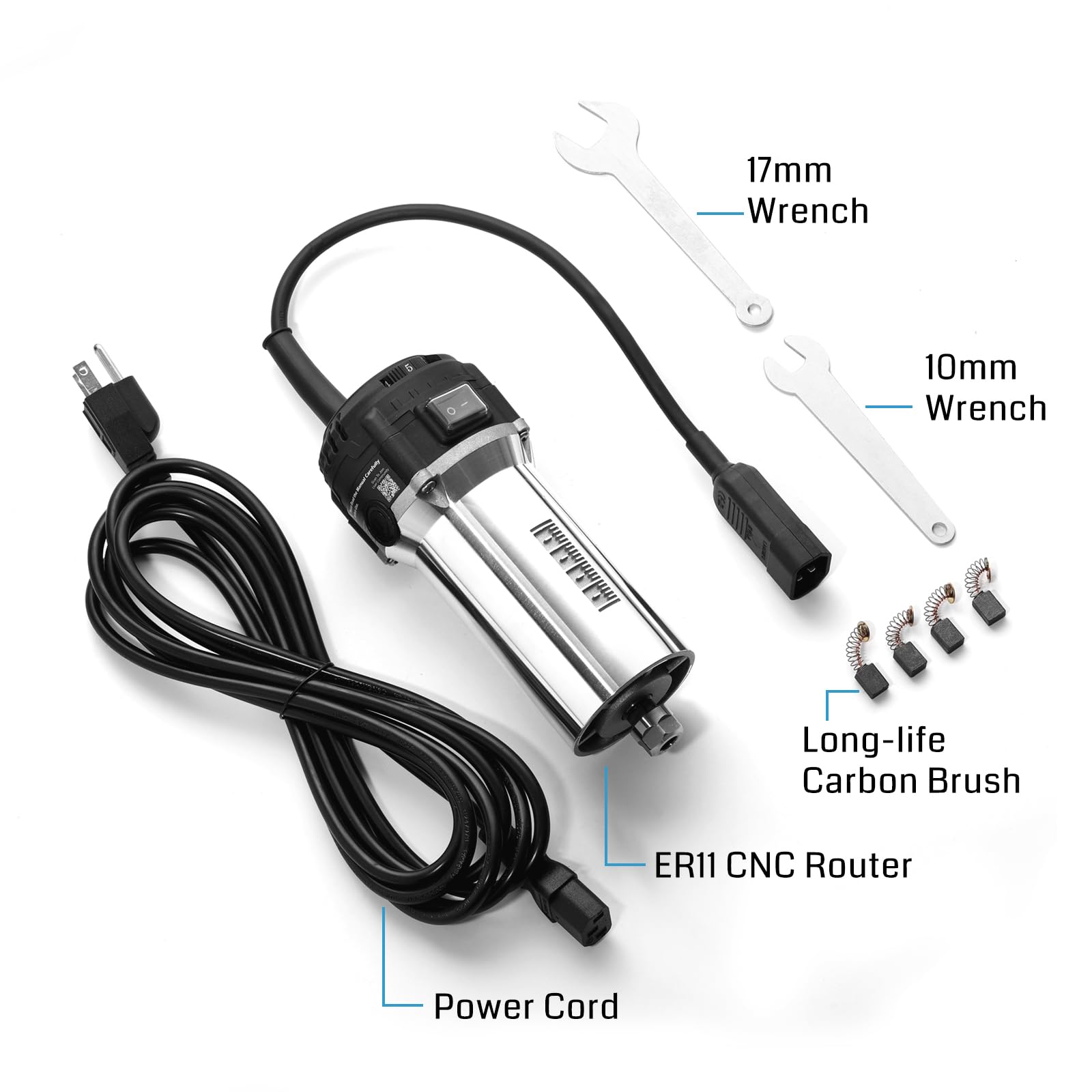 Genmitsu 710W router showing six-speed control for smooth torque management.