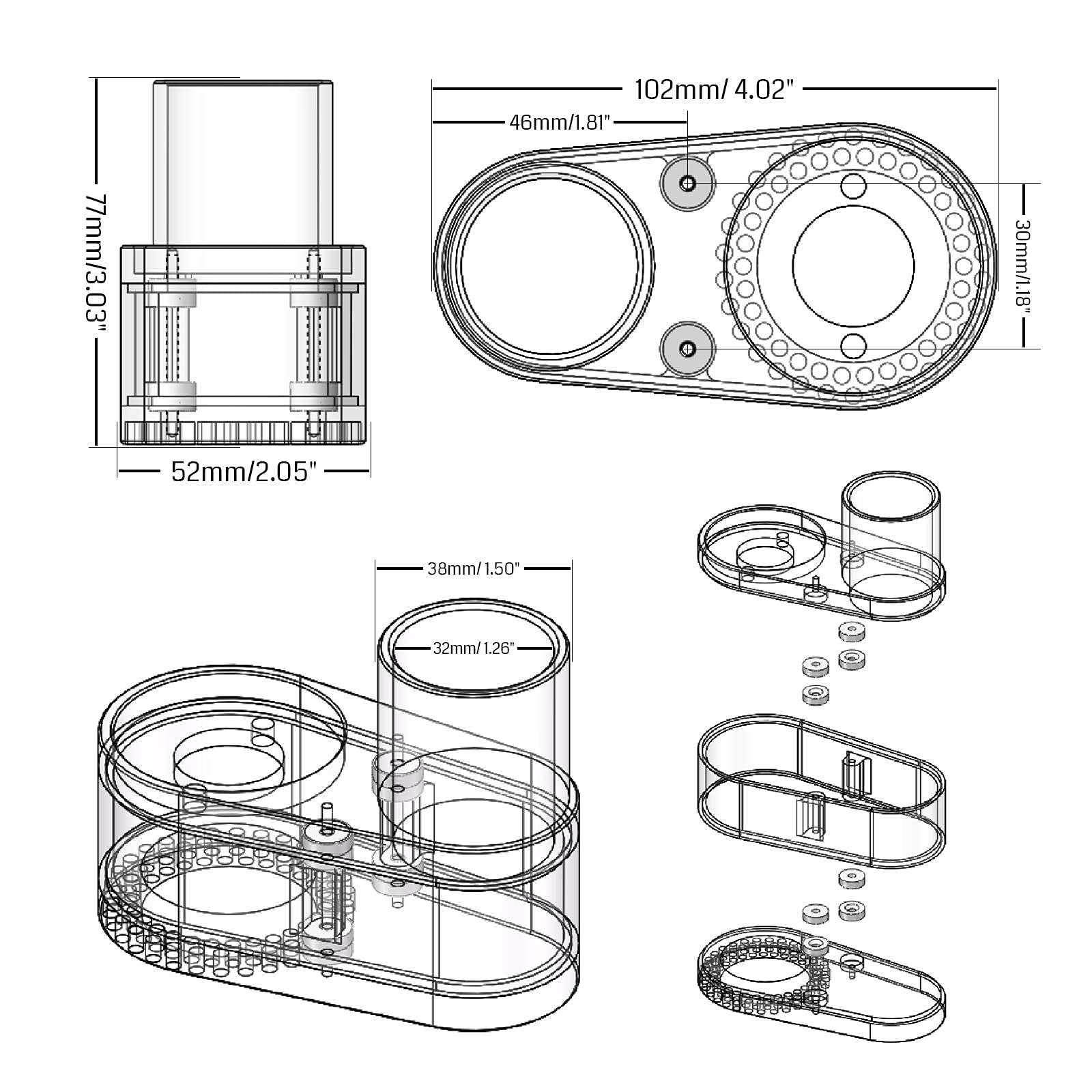 Genmitsu bottom-cover replacement makes brush changes quick and tool-free.