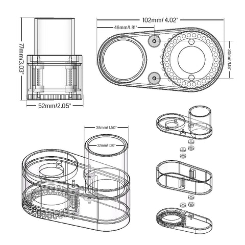 Genmitsu bottom-cover replacement makes brush changes quick and tool-free.