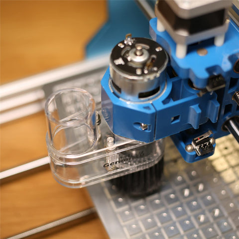 Genmitsu-compatible dust shoe for 3018 series improves clean-cut sessions.