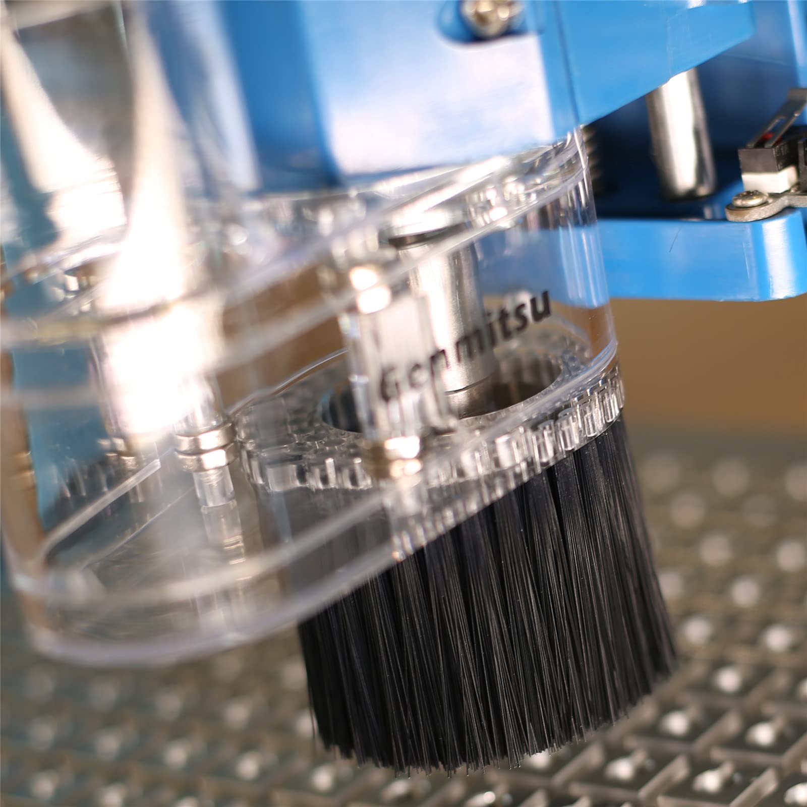 Genmitsu dust shoe preserves workspace by reducing debris during milling.