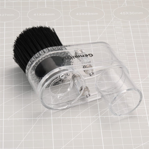 Genmitsu dust shoe mounted during operation to capture chips with high suction.