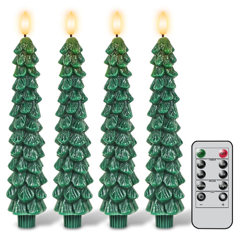 GenSwin flameless taper candles with remote timer brighten Christmas decor safely.