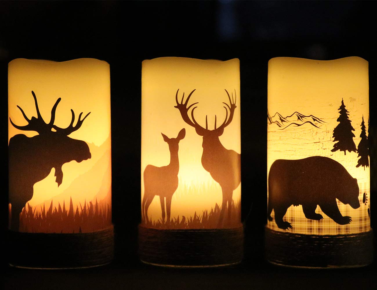GenSwin candle with forest animal decals for cozy decor