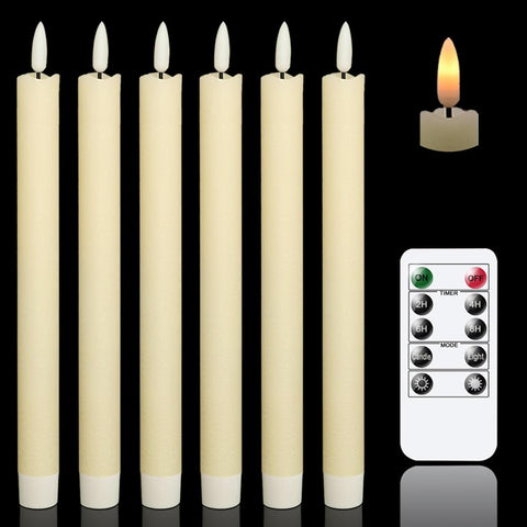 GenSwin flameless ivory taper candles with remote for cozy table lighting.