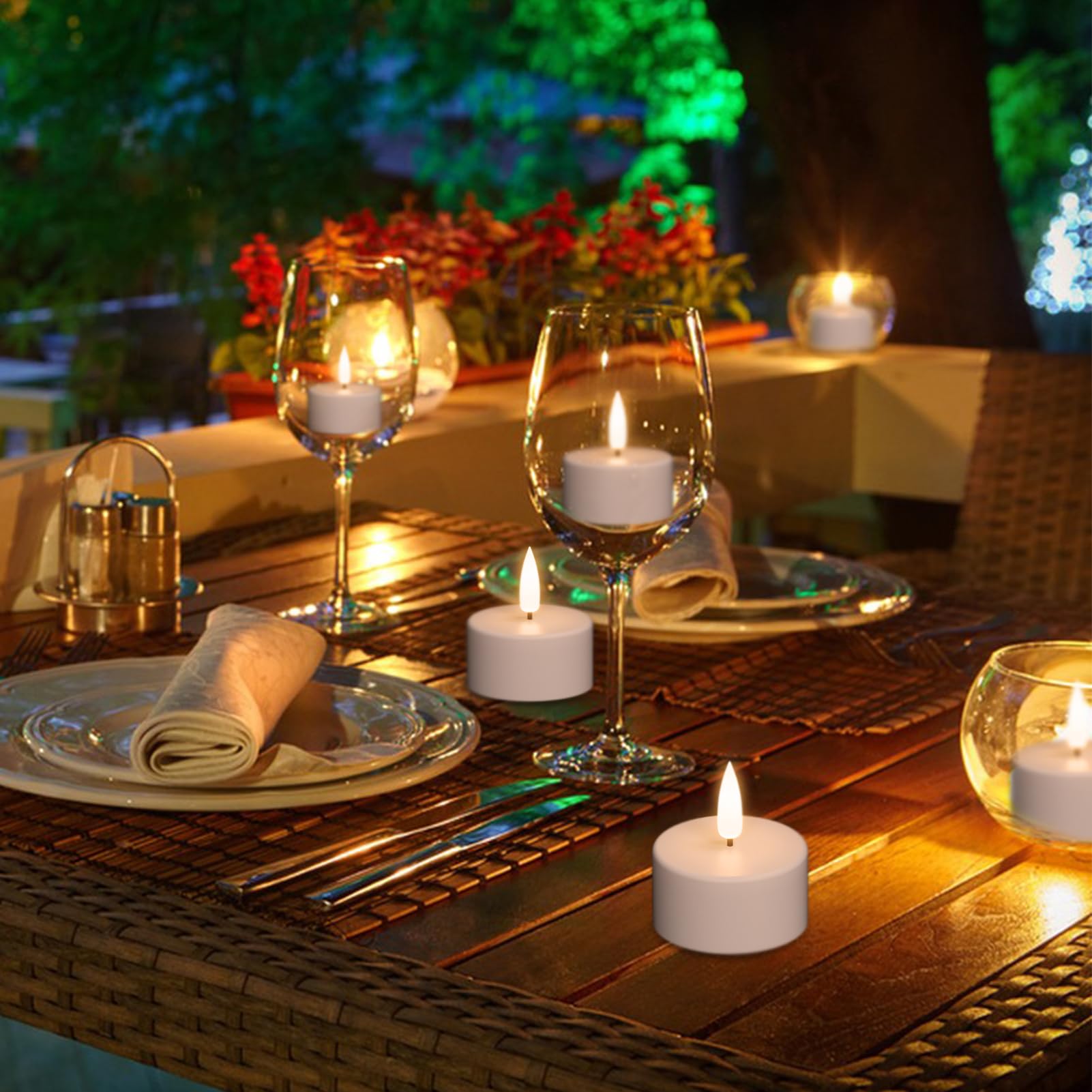 GenSwin flameless LED tea lights provide safe ambient glow