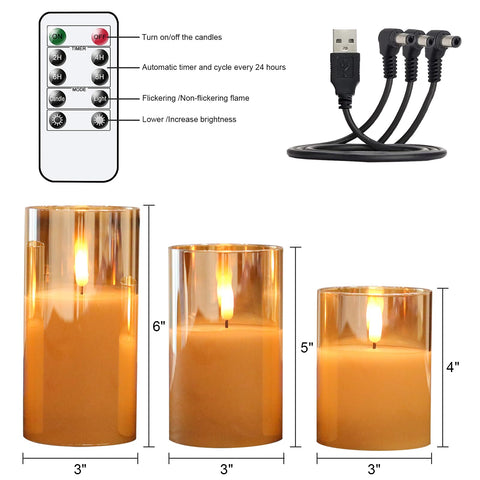 GenSwin flameless pillar candle with remote timer and soft flicker.