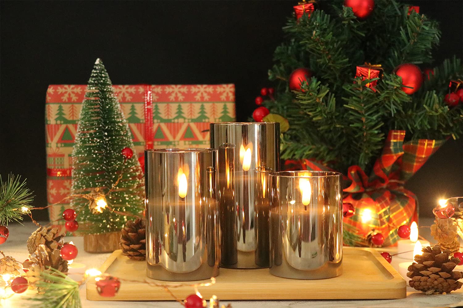 GenSwin gray glass candles add modern elegance to any room.