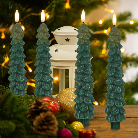 GenSwin green LED taper candles add warm ambience without wax spills.
