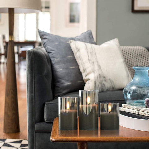 GenSwin grey real wax finish candles ready for modern home decor