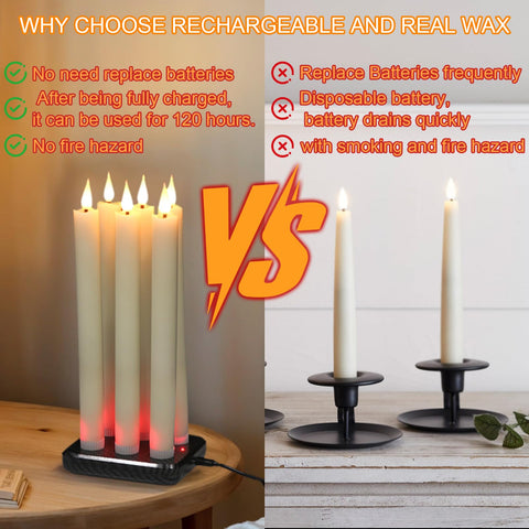 GenSwin ivory taper candles ideal for Halloween and Christmas decor