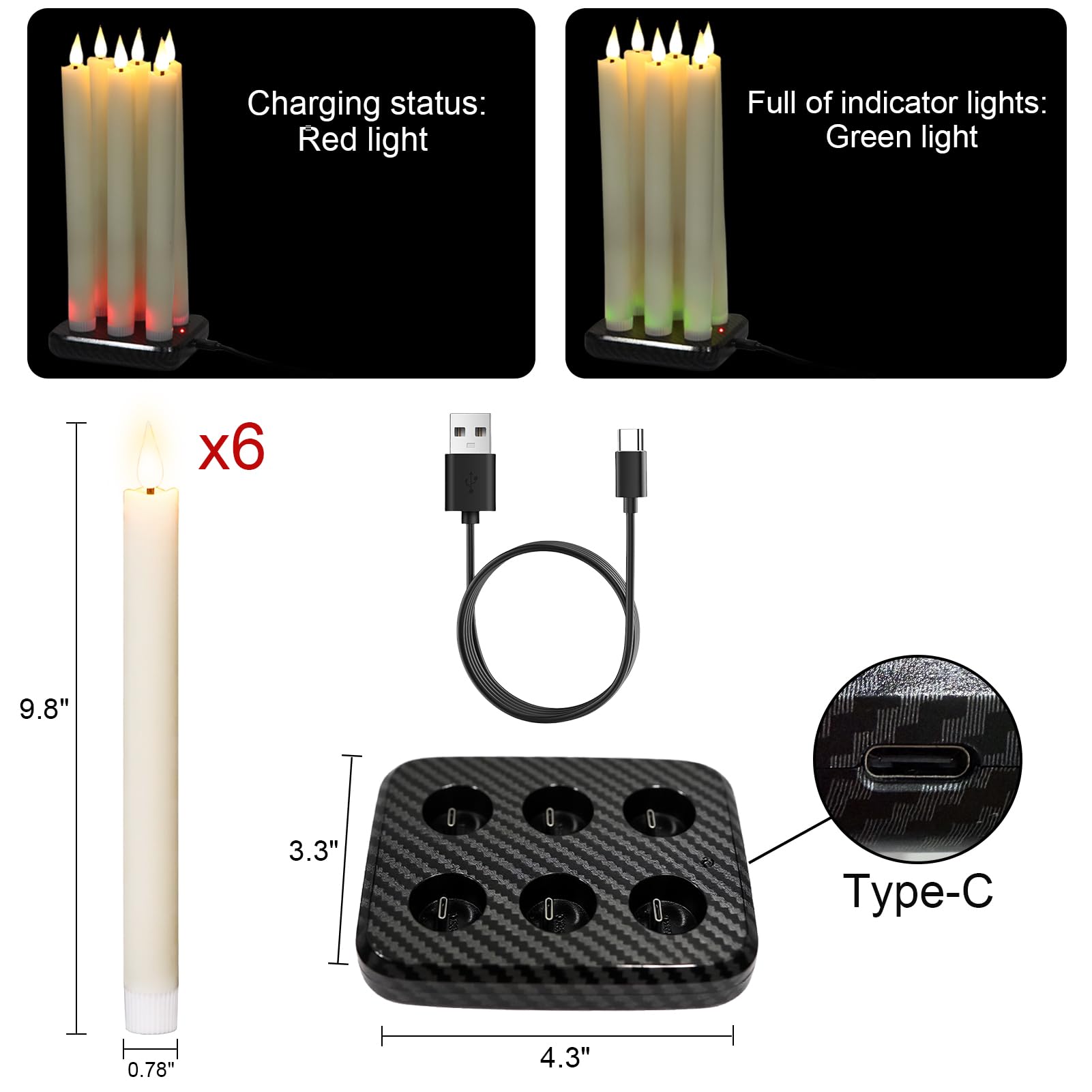 GenSwin taper candle remote control enables easy on/off and timer operation