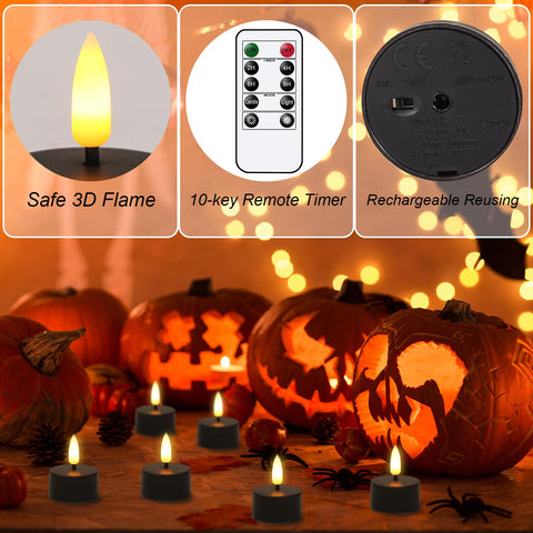 GenSwin tea lights as Halloween centerpiece accents a safe, flameless glow