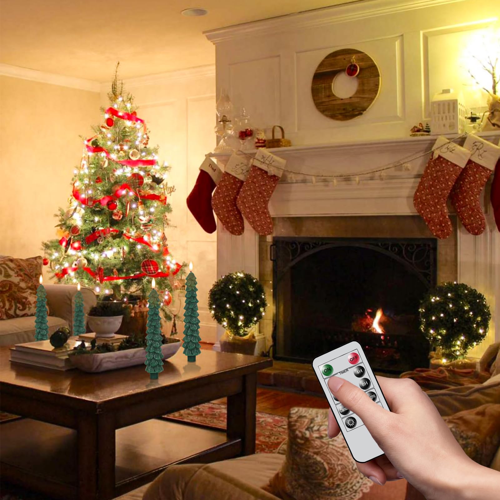 GenSwin flameless candles suitable for tree or tabletop display.