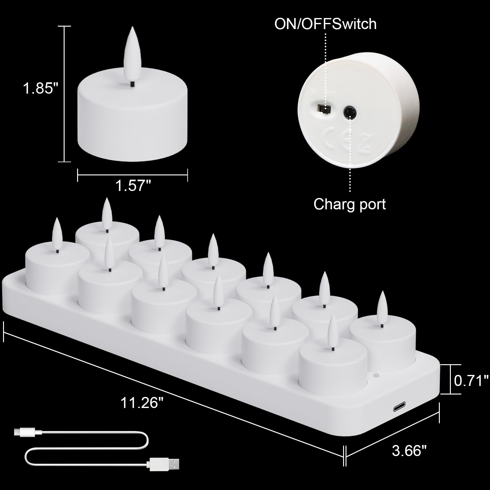 GenSwin wedding decor with soft white LED tealights