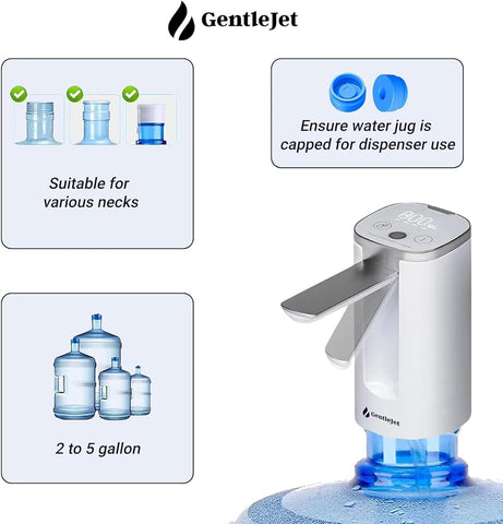 GentleJet foldable spout keeps the nozzle clean and portable.