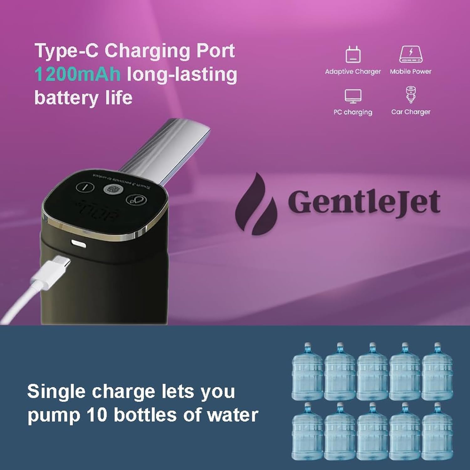 GentleJet quiet operation supports subtle dispensing in shared spaces.