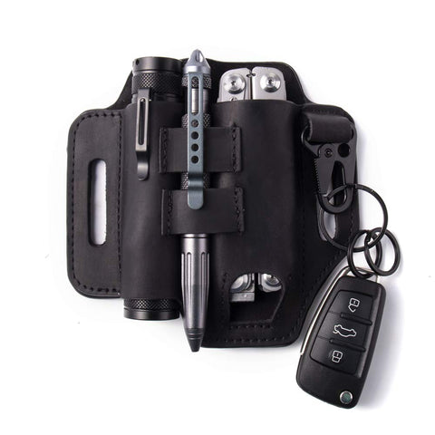 Gentlestache Belt Sheath multitool on belt for quick access