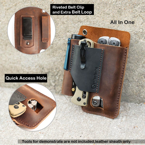 Gentlestache edc pouch front view highlights compact 3-in-1 design for tools.