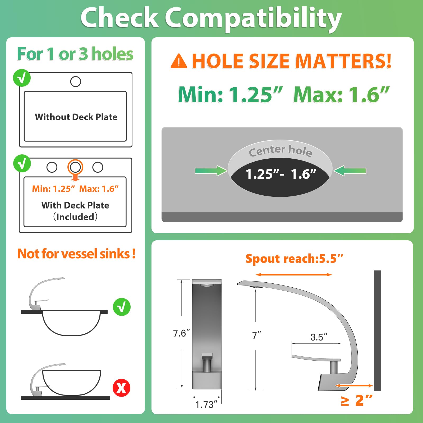 Geobella bathroom sink faucet with one-hole design for clean setups