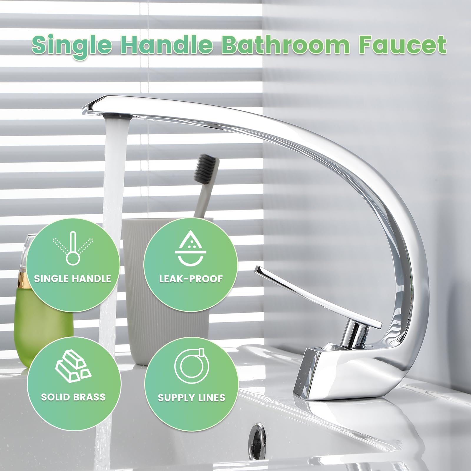 Geobella solid-brass body ensures longevity and corrosion resistance in busy bathrooms