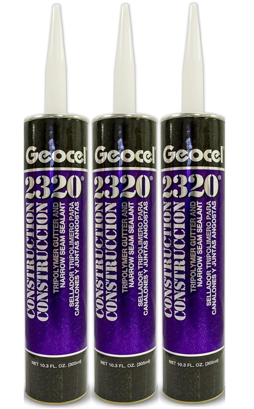 Geocel 2320 gutter sealant white tubes ready for exterior sealing
