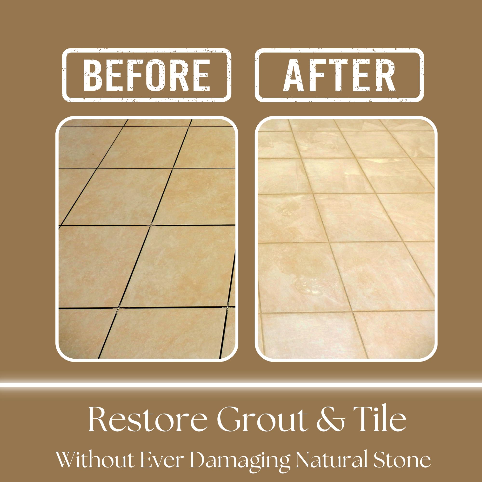GEODE grout cleaner brush in use for easy grout scrubbing.