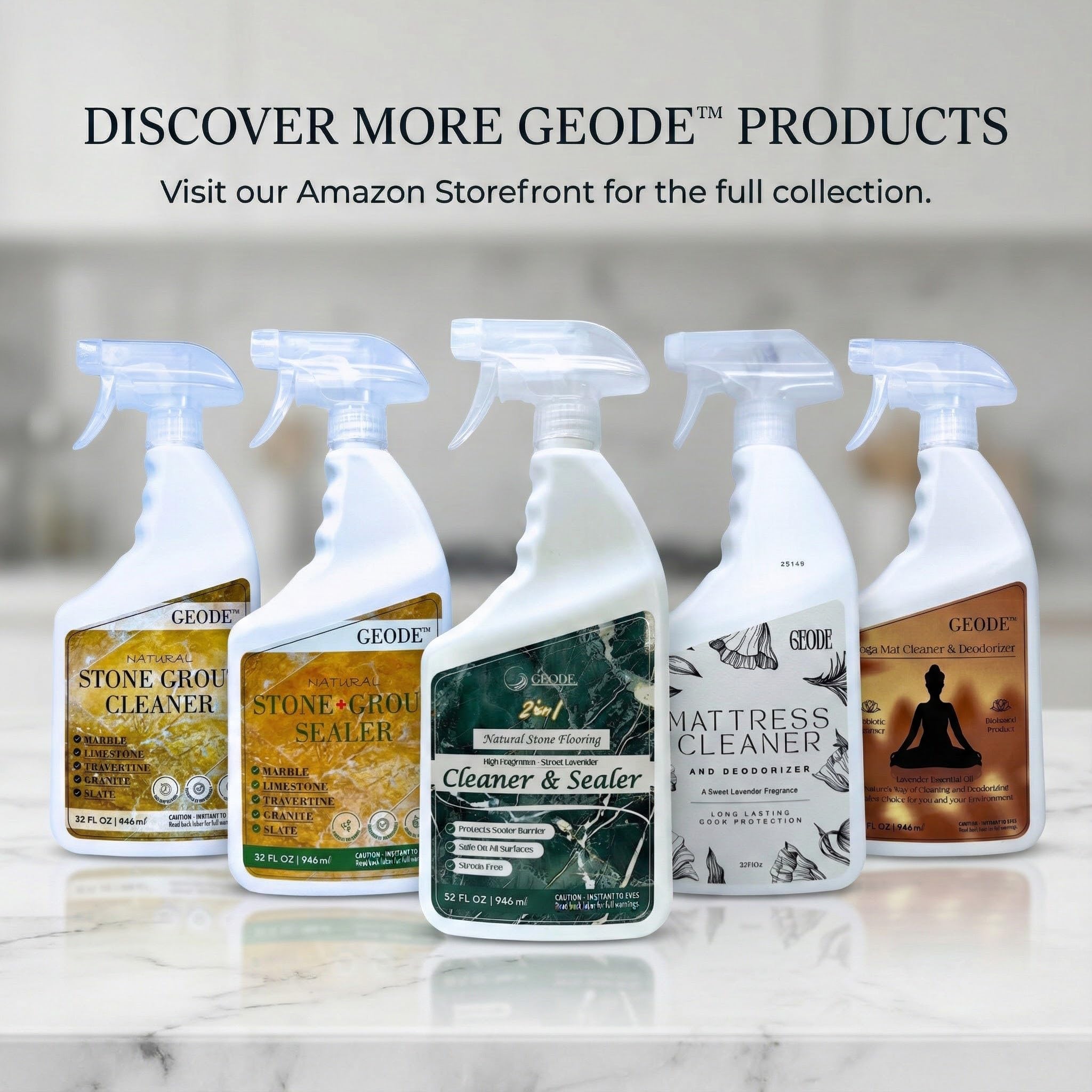 GEODE stain removal action highlights versatile grout deep clean.