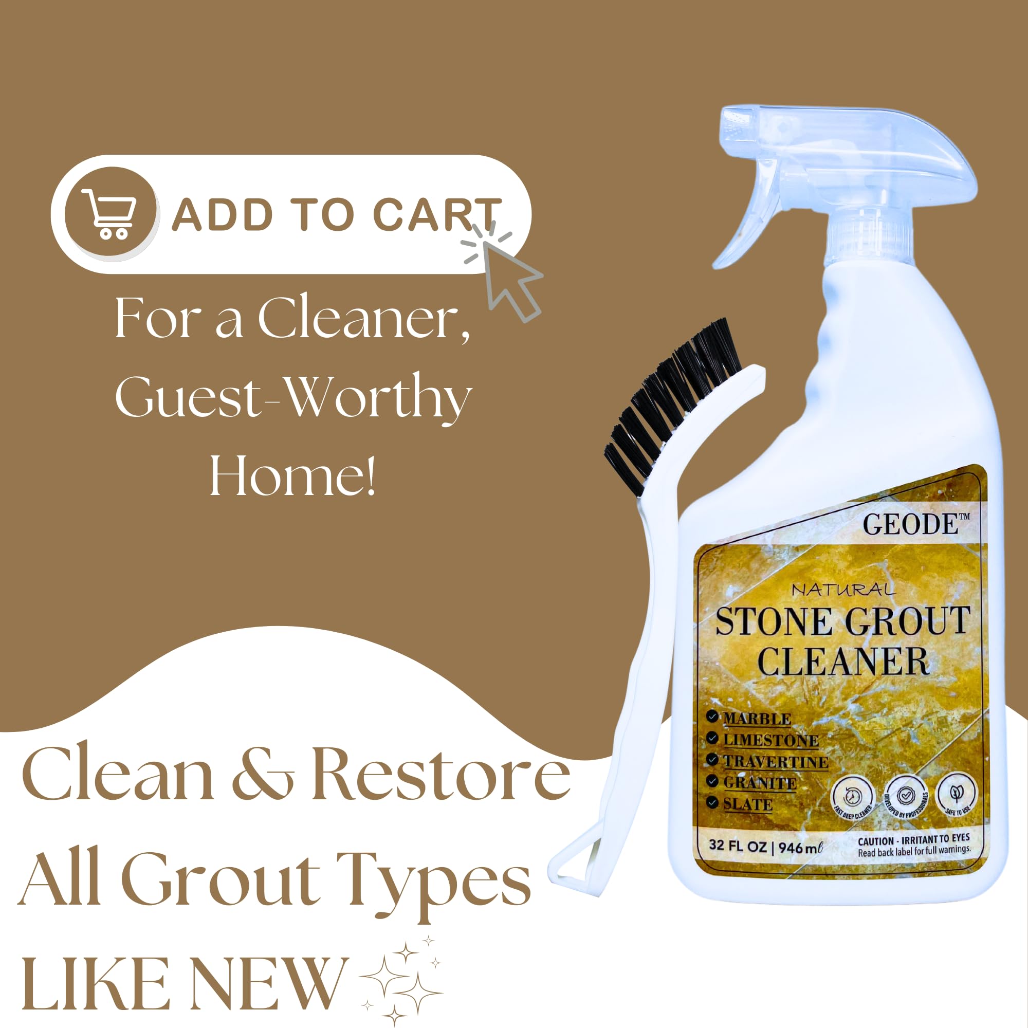 GEODE limestone travertine-safe formula for natural stone.