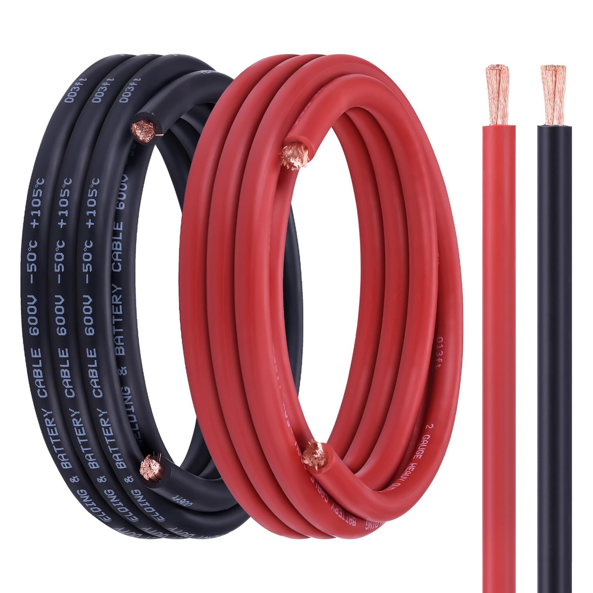 Geosiry 2-gauge battery cable red 15ft for high-current automotive connections