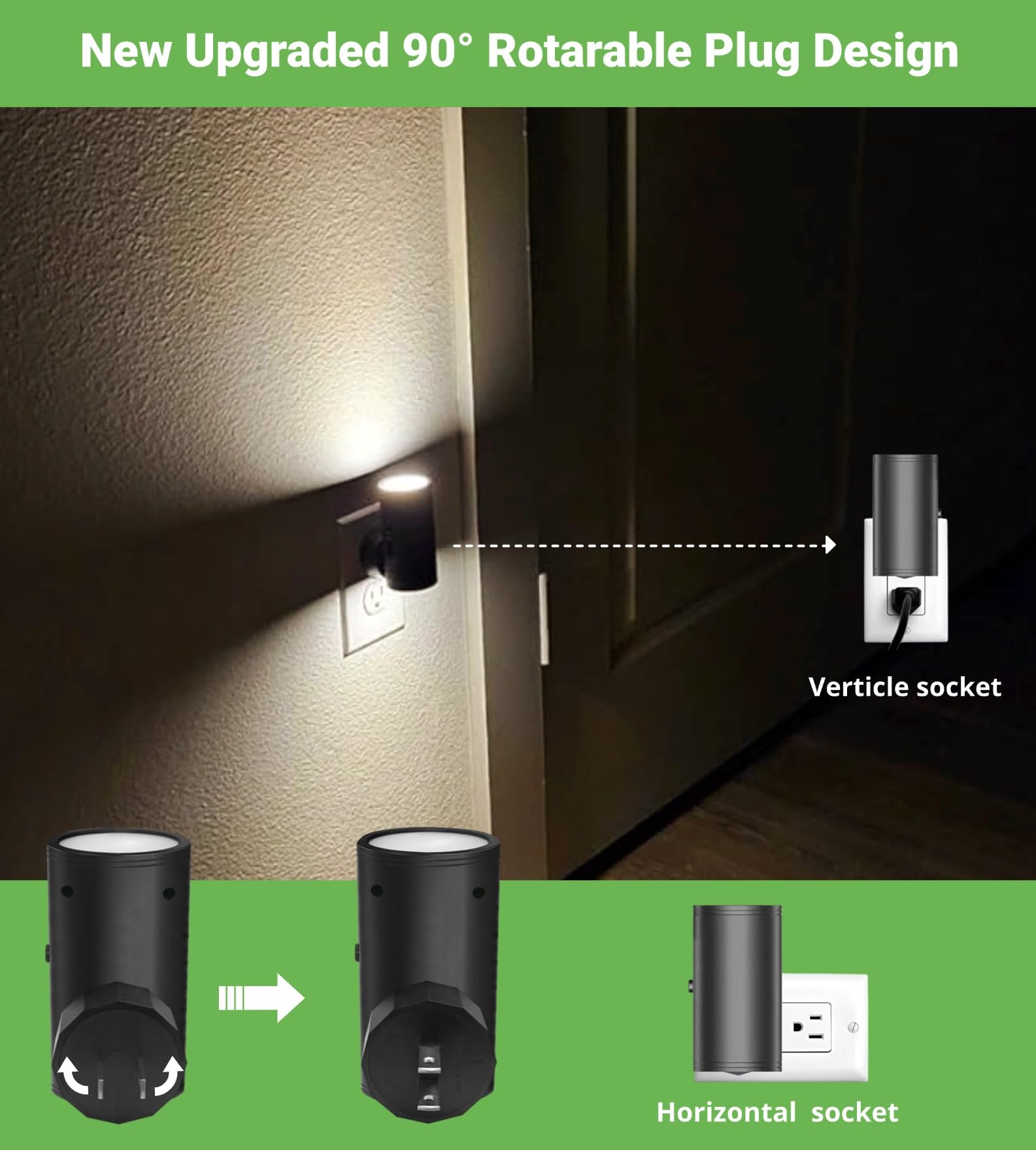 GEPLAD plug-in design keeps outlets free and accessible.