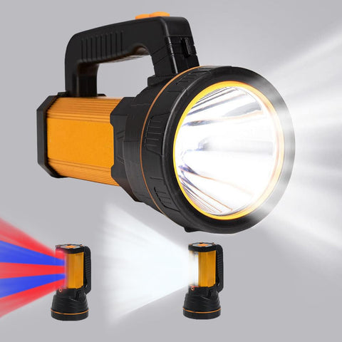 GEPROSMA Powerful LED Flashlight front view with long-range beam for outdoor use.
