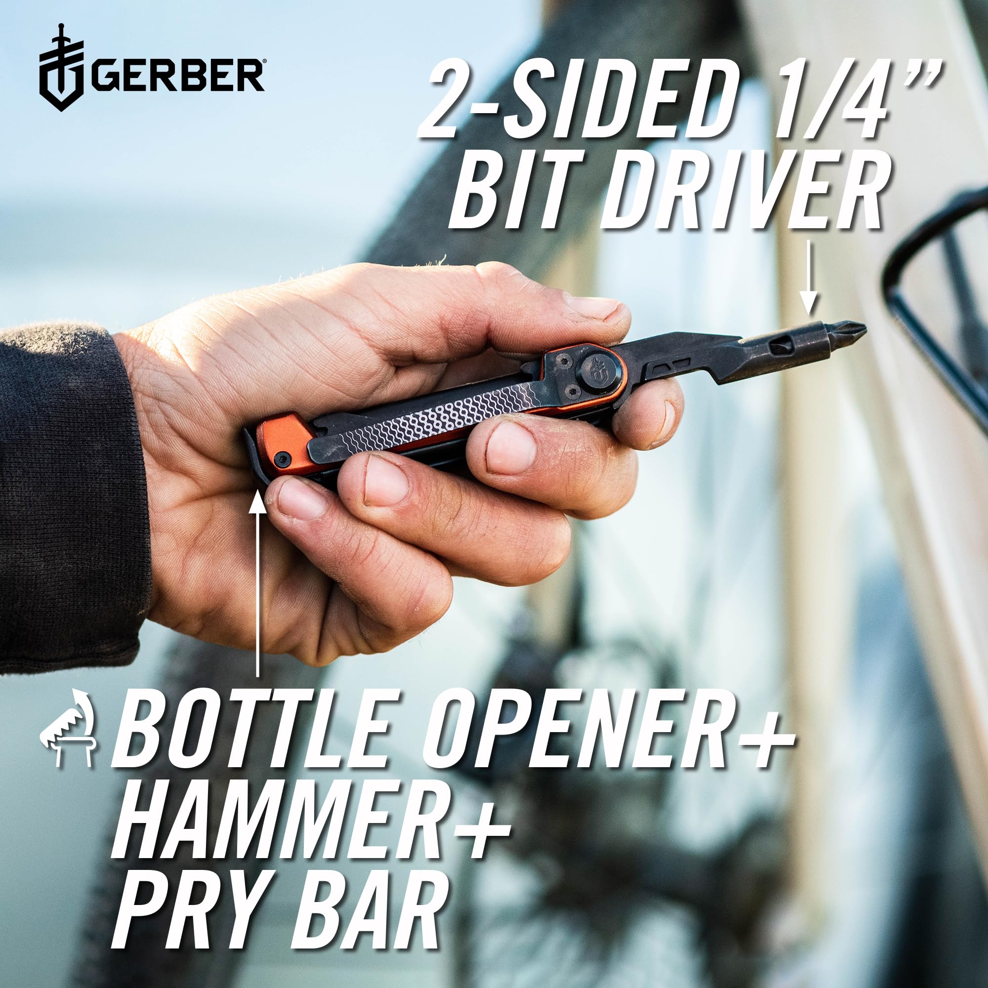 Gerber Armbar Trade pocket clip keeps the multitool within easy reach.