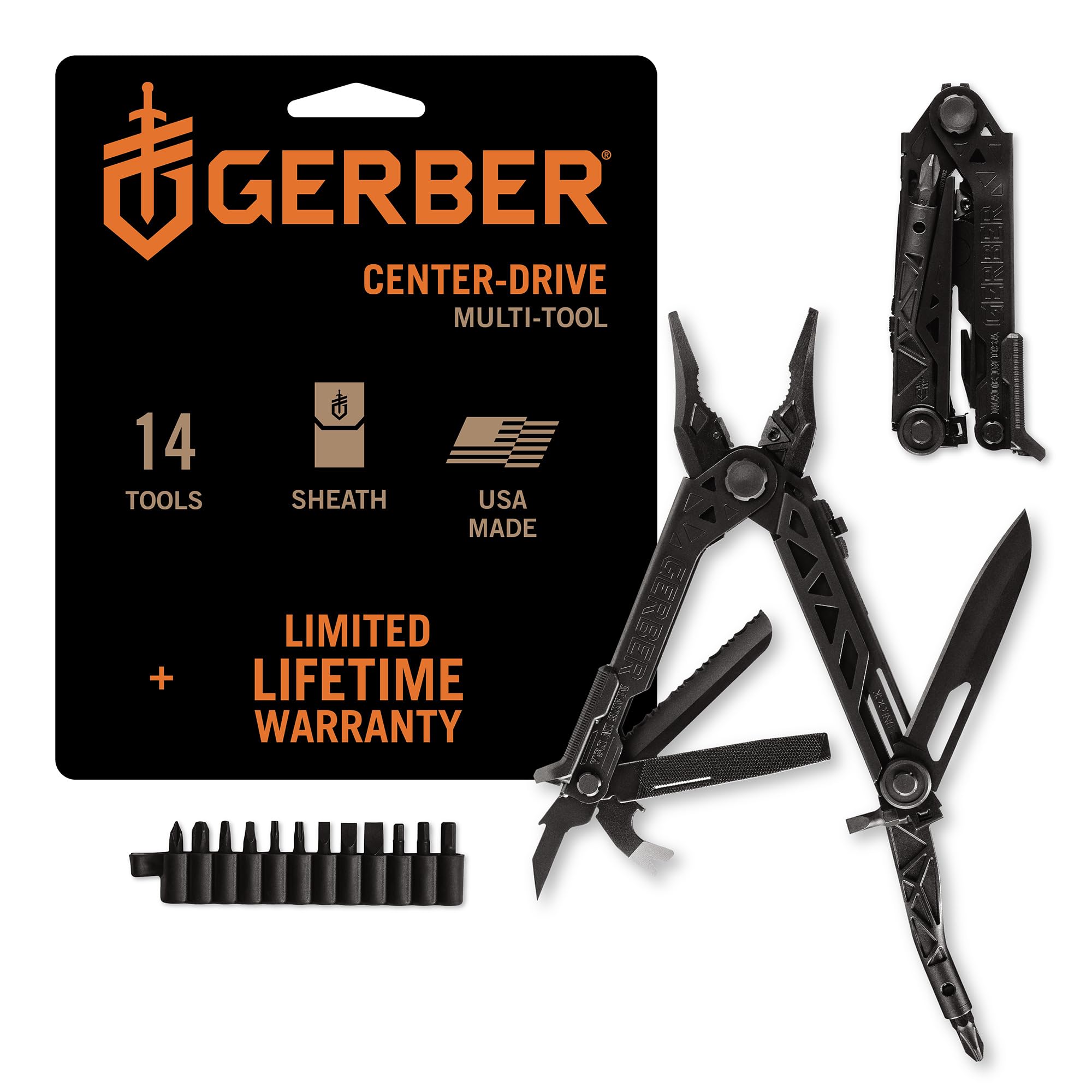 Gerber Center-Drive multitool knife for clean, controlled cuts in field tasks.