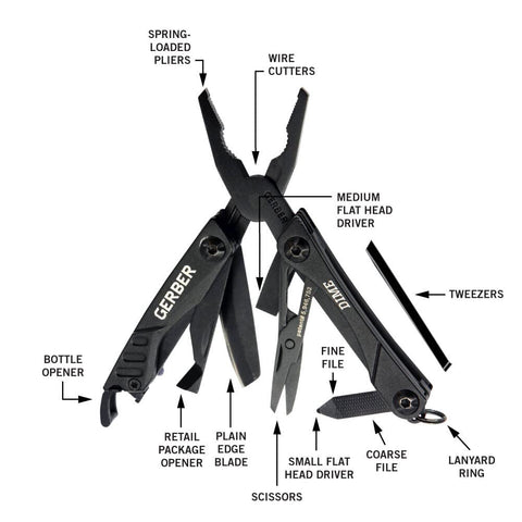 Gerber Dime Micro Tool packs ten functions in one compact frame