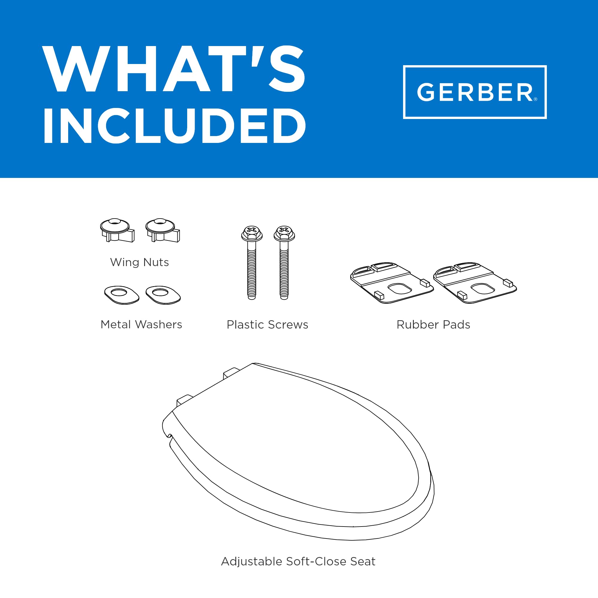 Gerber elongated seat durable finish resists wear and tear