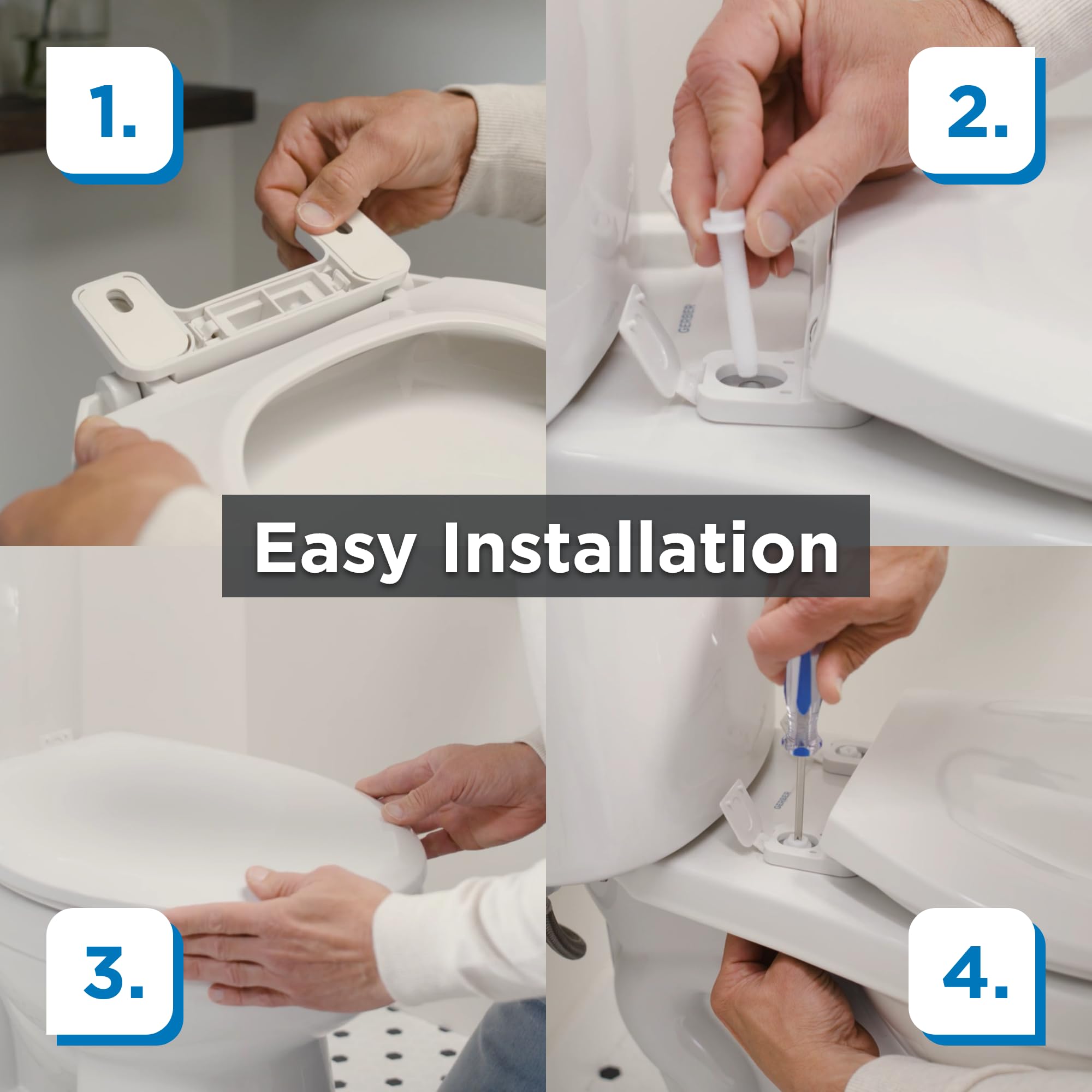 Gerber elongated seat universal fit for most toilets