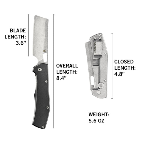 Gerber Flatiron 3-6-inch cleaver blade for versatile chopping tasks.