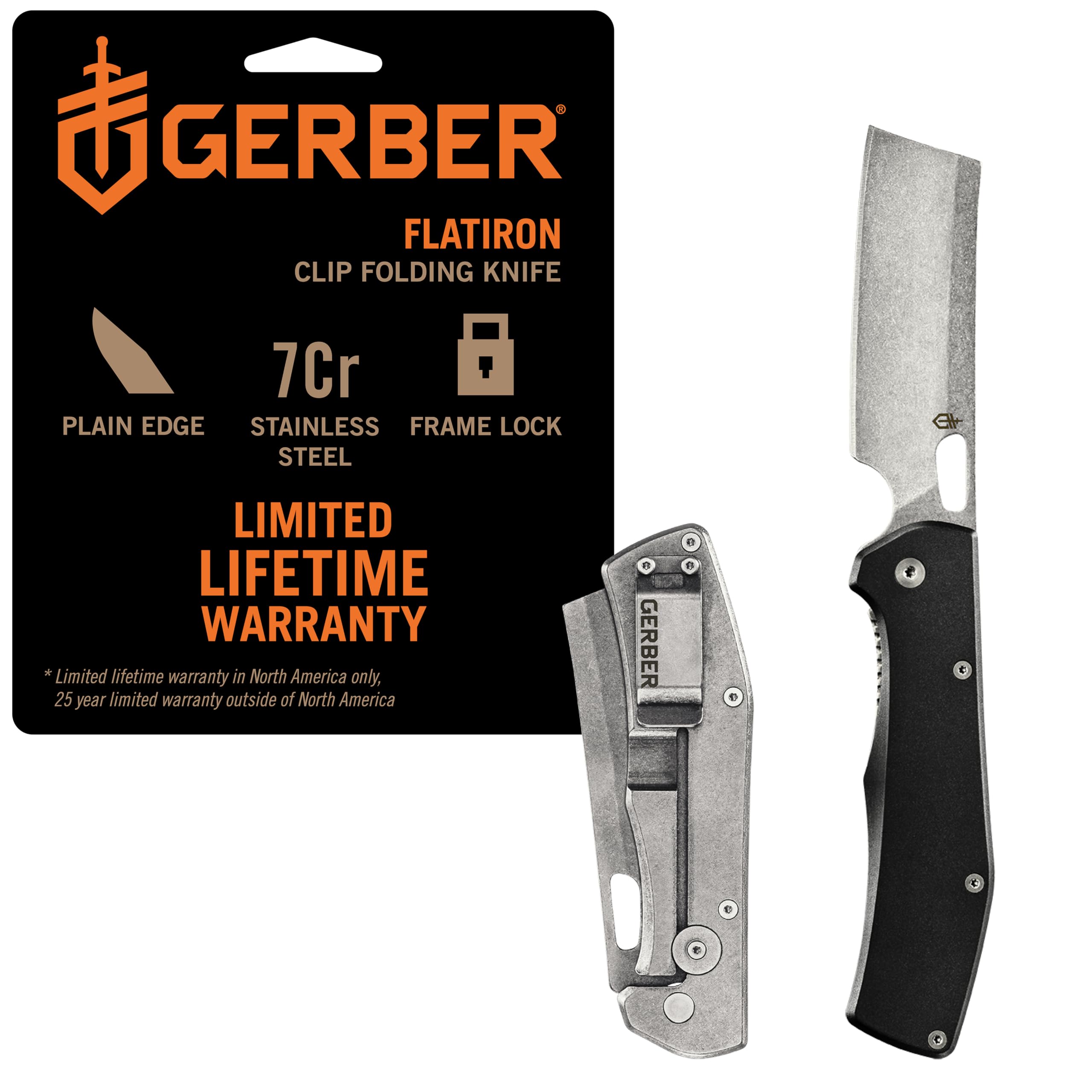 Gerber Flatiron folding knife blade for everyday carry and reliable cutting tasks.