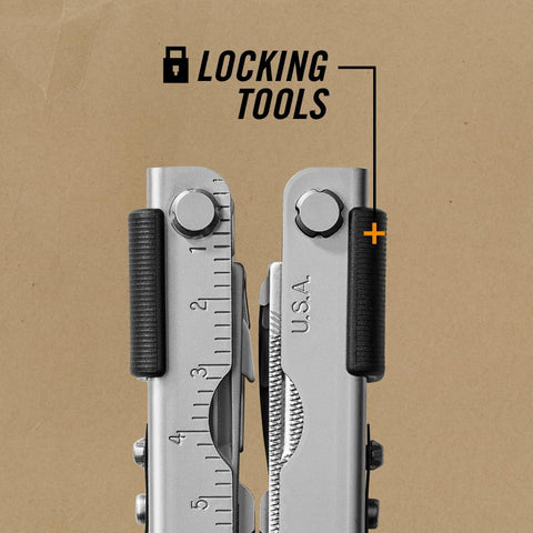 Gerber Multi-Plier 600 can opener and ruler for camping meals and quick measurements.