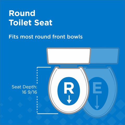 Gerber toilet seat highlighting adjustable alignment for flush front fit.