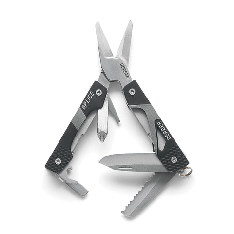 Gerber Splice pocket knife with spring-loaded scissors for quick cuts on the go.