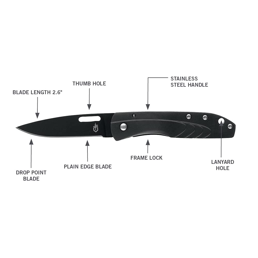 Gerber STL 2.5 thumb-hole deployment in action for one-handed use.