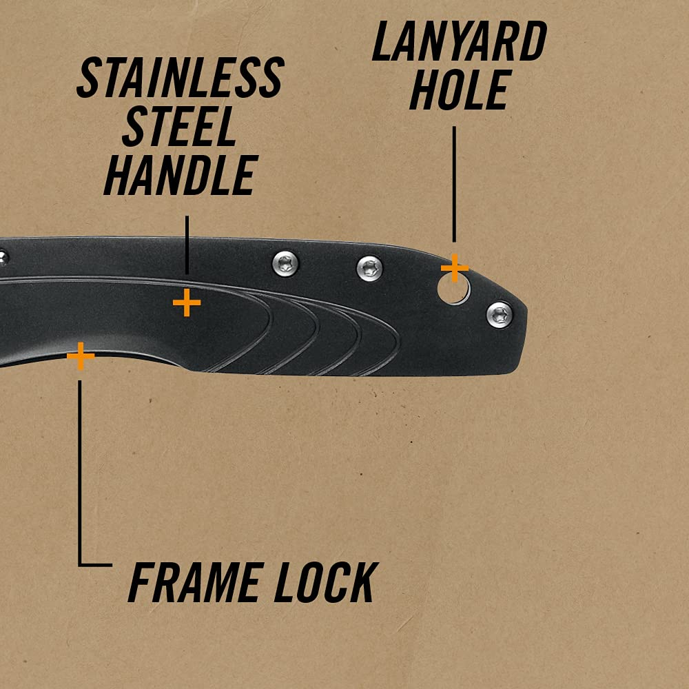 Gerber STL 2.5 ultra-thin stainless handle close-up.