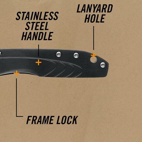 Gerber STL 2.5 ultra-thin stainless handle close-up.