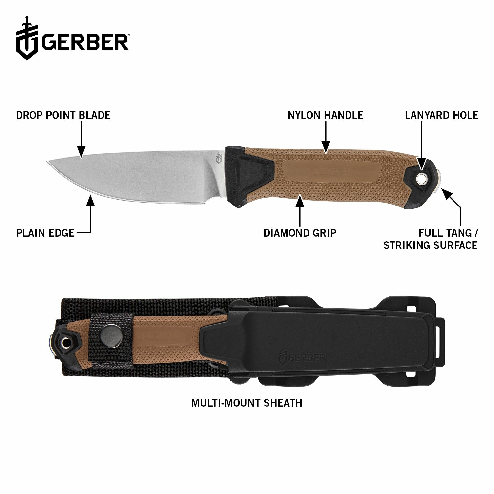 Gerber StrongArm Magnacut knife with ergonomic rubberized grip for secure handling outdoors.
